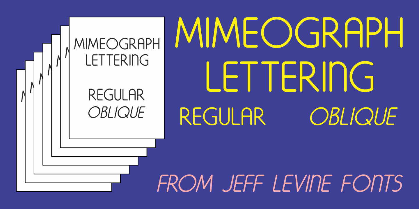 Przykład czcionki Mimeograph Lettering JNL